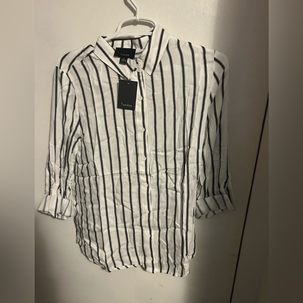 Lumiere button up short sleeve top